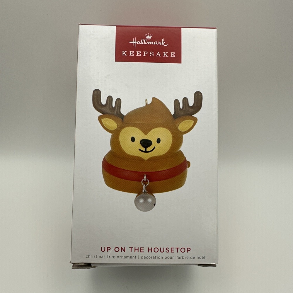 Hallmark Keepsake "Up on the Housetop Reindeer" 2022 Sound Ornament NEW - Picture 1 of 4